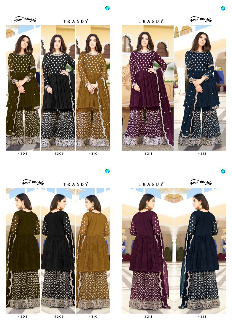 Your Choice Trandy New Designer Heavy Festival Wear Georgette Salwar Suits Collection